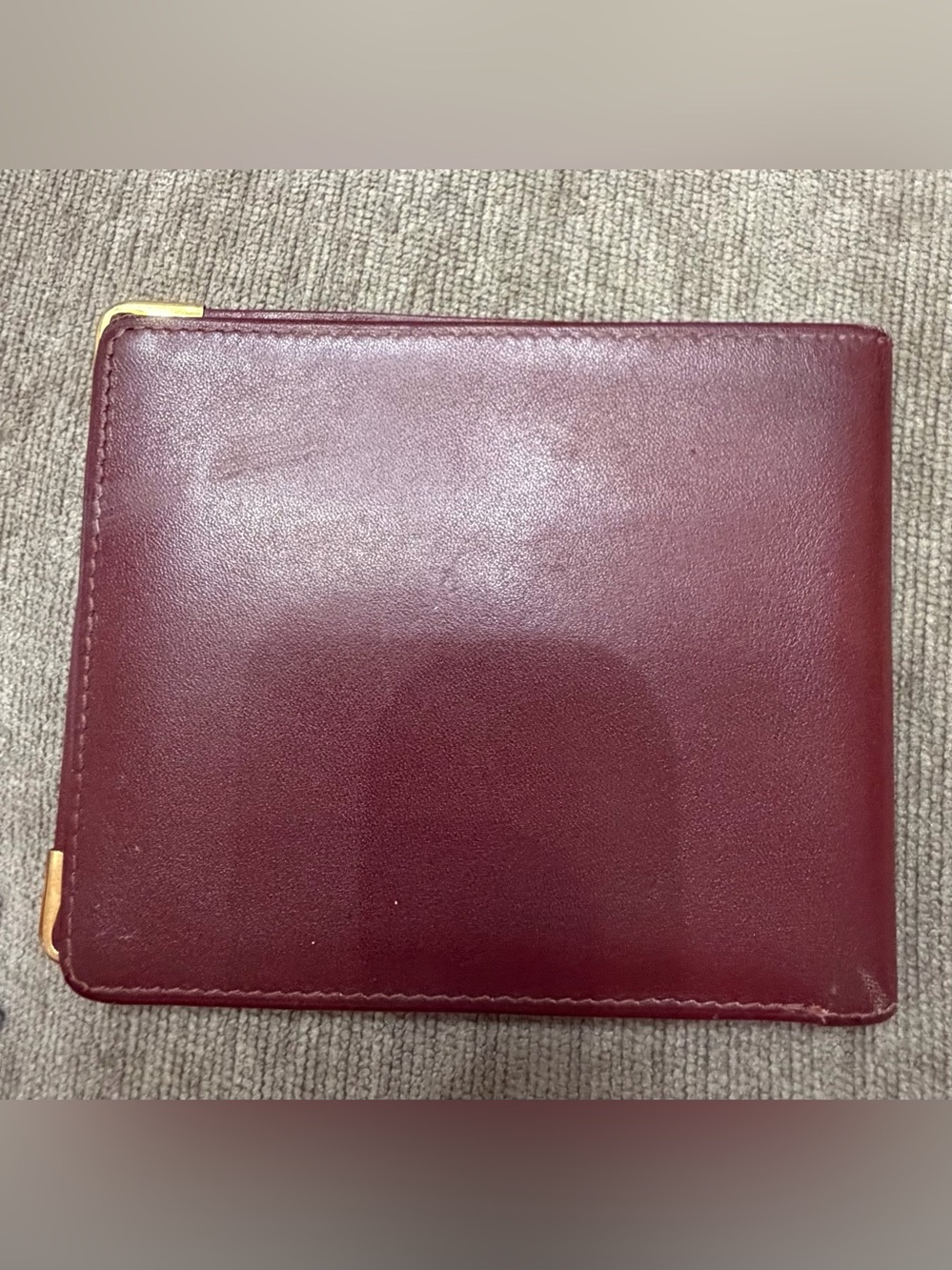 Vintage Cartier Bordeaux Calf Skin Leather Wallet - Picture 8 of 13